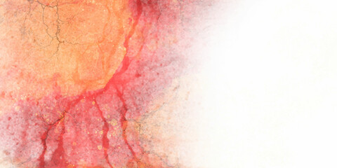 Abstract watercolor hand painted with Abstract design of red dust cloud. Particles explosion screen saver, wallpaper background.