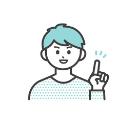 男の子の表情とジェスチャーのイラスト素材