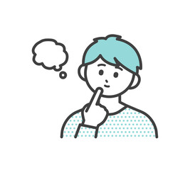 男の子の表情とジェスチャーのイラスト素材