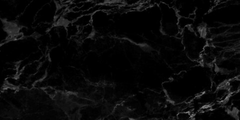 black stone marble background with gray veins