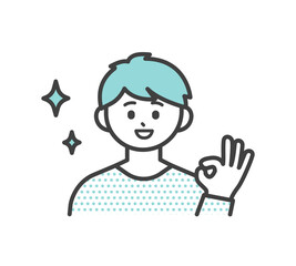 男の子の表情とジェスチャーのイラスト素材