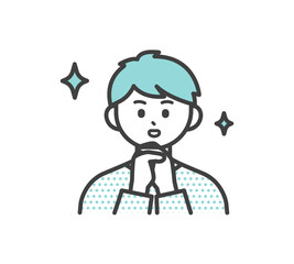 男の子の表情とジェスチャーのイラスト素材