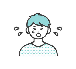 男の子の表情とジェスチャーのイラスト素材