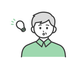 高齢男性の表情とジェスチャーのイラスト素材