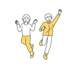 高齢の夫婦のイラスト素材