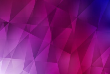 Dark Purple, Pink vector polygonal pattern.