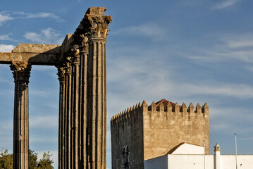 The Roman Temple of Évora, also referred to as the Templo de Diana in Evora, Portugal