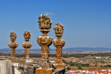 Obraz premium detail on the roof of the Cathedral in Evora, Alentejo, Portugal