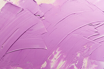 Lilac paint texture on the wall. Rough strokes of the master