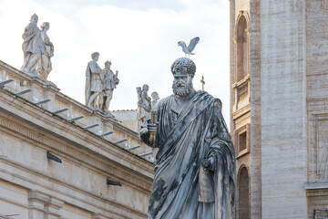 Statue of St. Peter in St. Peter's Square, Vatican, Italy