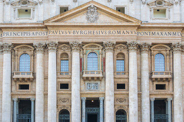 Fototapeta na wymiar The Front of St. Peter's Basilica, Vatican, Italy