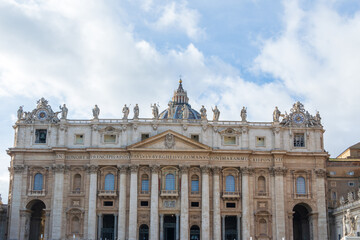 Fototapeta na wymiar The Front of St. Peter's Basilica, Vatican, Italy
