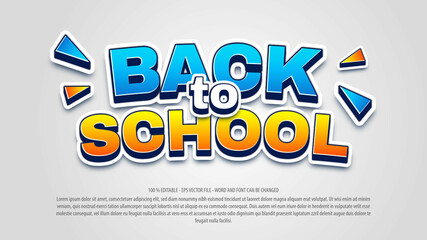 Editable text effect back to school style