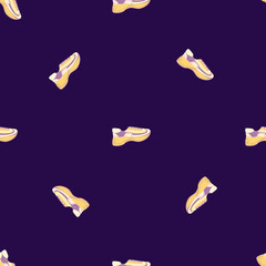 Seamless pattern with modern sneakers. Background with shoes for active lifestyle in doodle style.