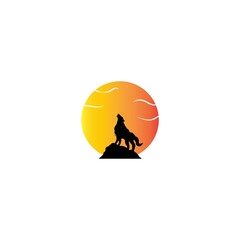 Wolf Logo vector icon illustration