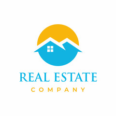 Abstract house real estate logo design vector