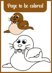coloring book for kids sea lion 
