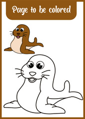 coloring book for kids sea lion 