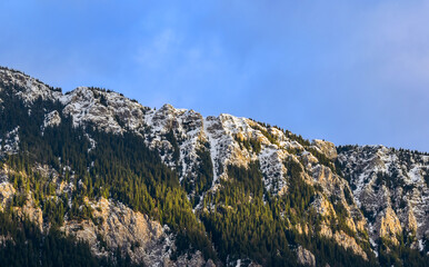Mountain landscape - snow on the mountain peaks