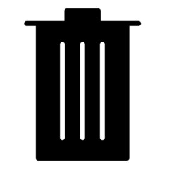 Trash Bucket Flat Icon Isolated On White Background