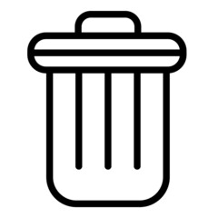 Trash Bucket Flat Icon Isolated On White Background