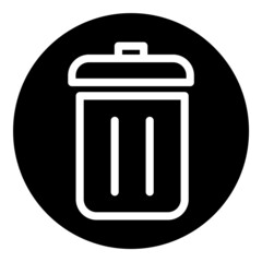 Trash Bucket Flat Icon Isolated On White Background