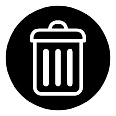 Trash Bucket Flat Icon Isolated On White Background