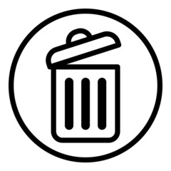 Trash Bucket Flat Icon Isolated On White Background