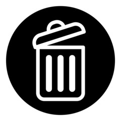 Trash Bucket Flat Icon Isolated On White Background