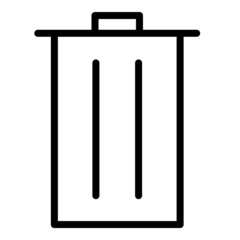 Trash Bucket Flat Icon Isolated On White Background