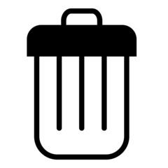 Trash Bucket Flat Icon Isolated On White Background