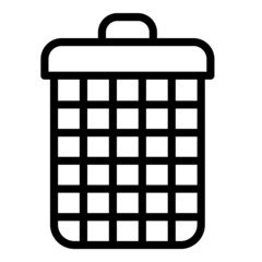 Trash Bucket Flat Icon Isolated On White Background