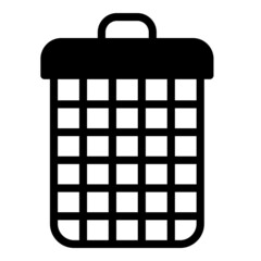 Trash Bucket Flat Icon Isolated On White Background