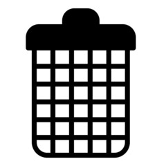 Trash Bucket Flat Icon Isolated On White Background