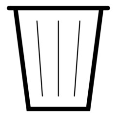 Trash Bucket Flat Icon Isolated On White Background