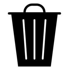 Trash Bucket Flat Icon Isolated On White Background