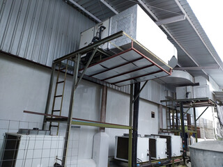 Air Conditioning HVAC type in Industrial and Ventilation Vent Background.