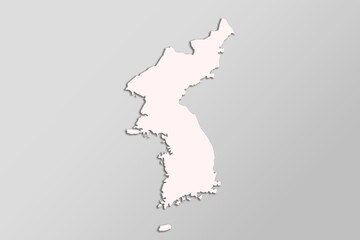 White background and illustration map of Korea - obrazy, fototapety, plakaty