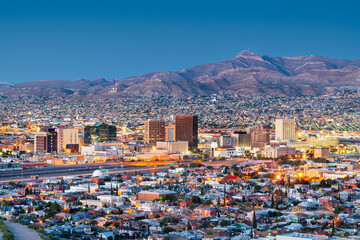 El Paso, Texas, USA  Downtown City Skyline
