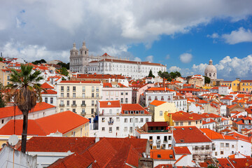 Fototapeta na wymiar Lisbon, Portugal city skyline over the Alfama