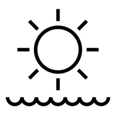 Sea Sun Flat Icon Isolated On White Background