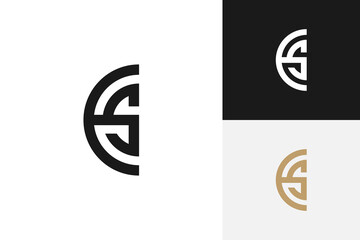 simple minimal modern initial e and s monogram logo design - obrazy, fototapety, plakaty