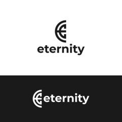 simple minimal modern initial e monogram logo design