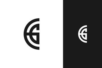 simple minimal modern initial e and g monogram logo design - obrazy, fototapety, plakaty