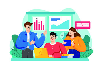 Digital Marketing Illustration concept. Flat illustration isolated on white background