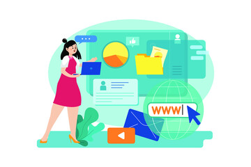 Digital Marketing Illustration concept. Flat illustration isolated on white background