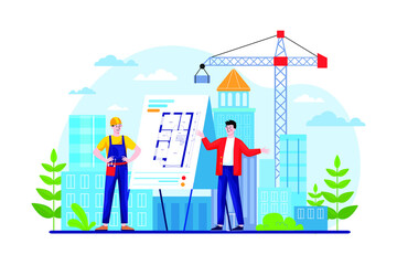 Construction service Illustration concept. Flat illustration isolated on white background