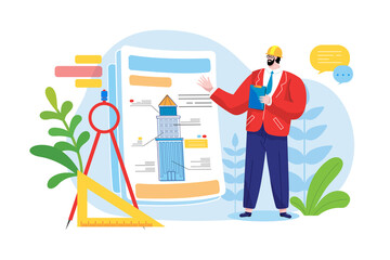 Construction service Illustration concept. Flat illustration isolated on white background