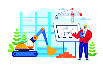 Construction service Illustration concept. Flat illustration isolated on white background
