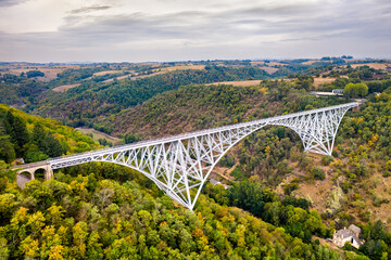 The Viaur Viaduct, a railway bridge in Aveyron - Occitanie, France